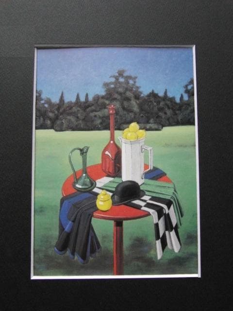 池田道夫、【森のある静物】、希少な大判額装用画集より、美品、日本人画家