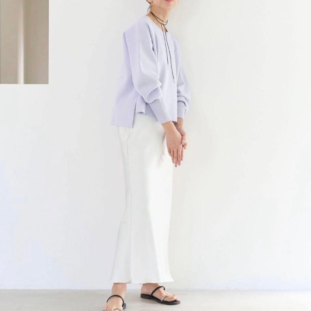 IENA ダブルサテンスカート　ホワイト36