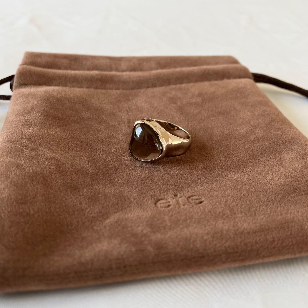 極美品 ete エテ リキッドロウ スモーキークォーツリング 11号 ハート