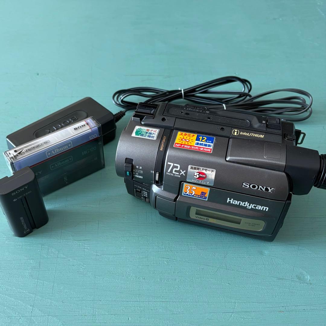 動作品sony CCD-TRV45 8mmビデオカメラ カセットテープ ダビング