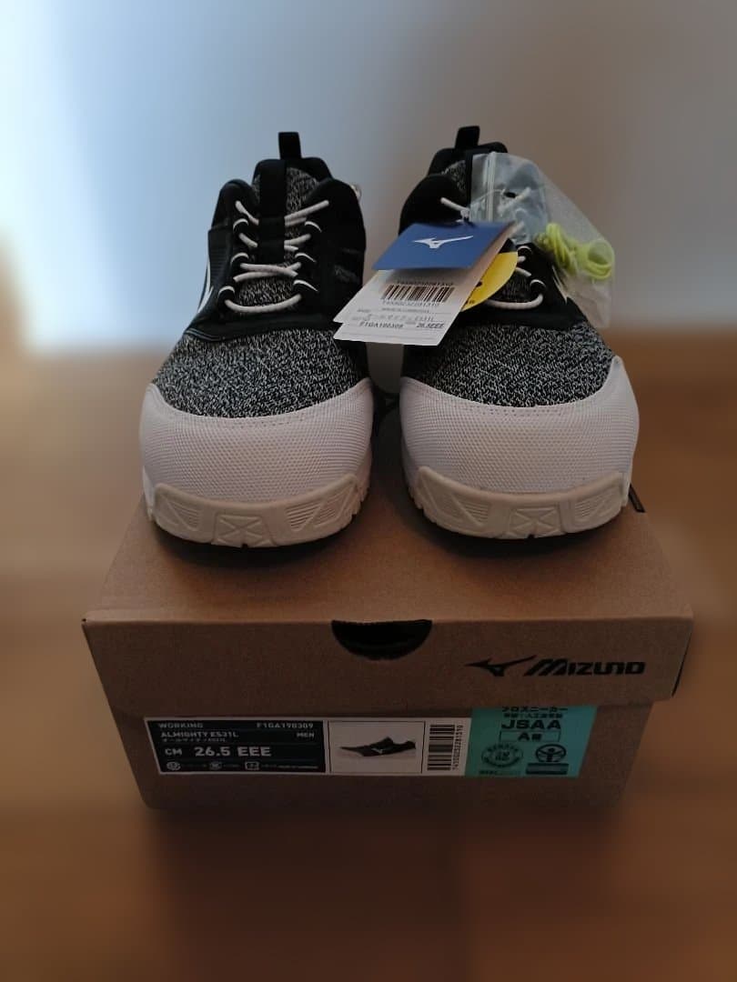 ミズノ Mizuno 安全靴 26.5 オールマイティ　ブラック/ホワイト