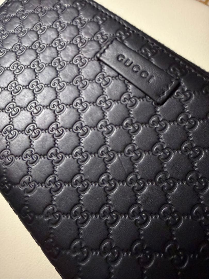 GUCCI GGパターン 黒 レザー長財布 - メルカリ