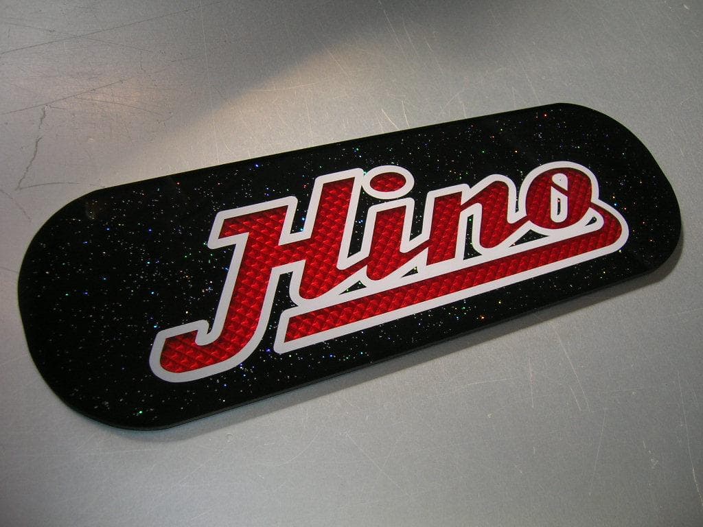 ◆日野バスマーク◆アンドン◆小判板◆Hino◆ラメ有◆デコトラ◆トラック野郎◆赤