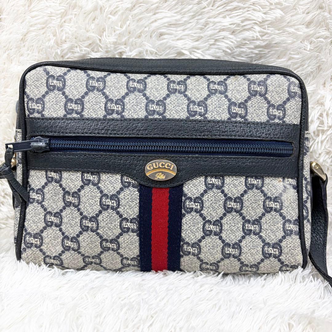 美品】オールドグッチ GGプラス シェリーライン ショルダーバッグ