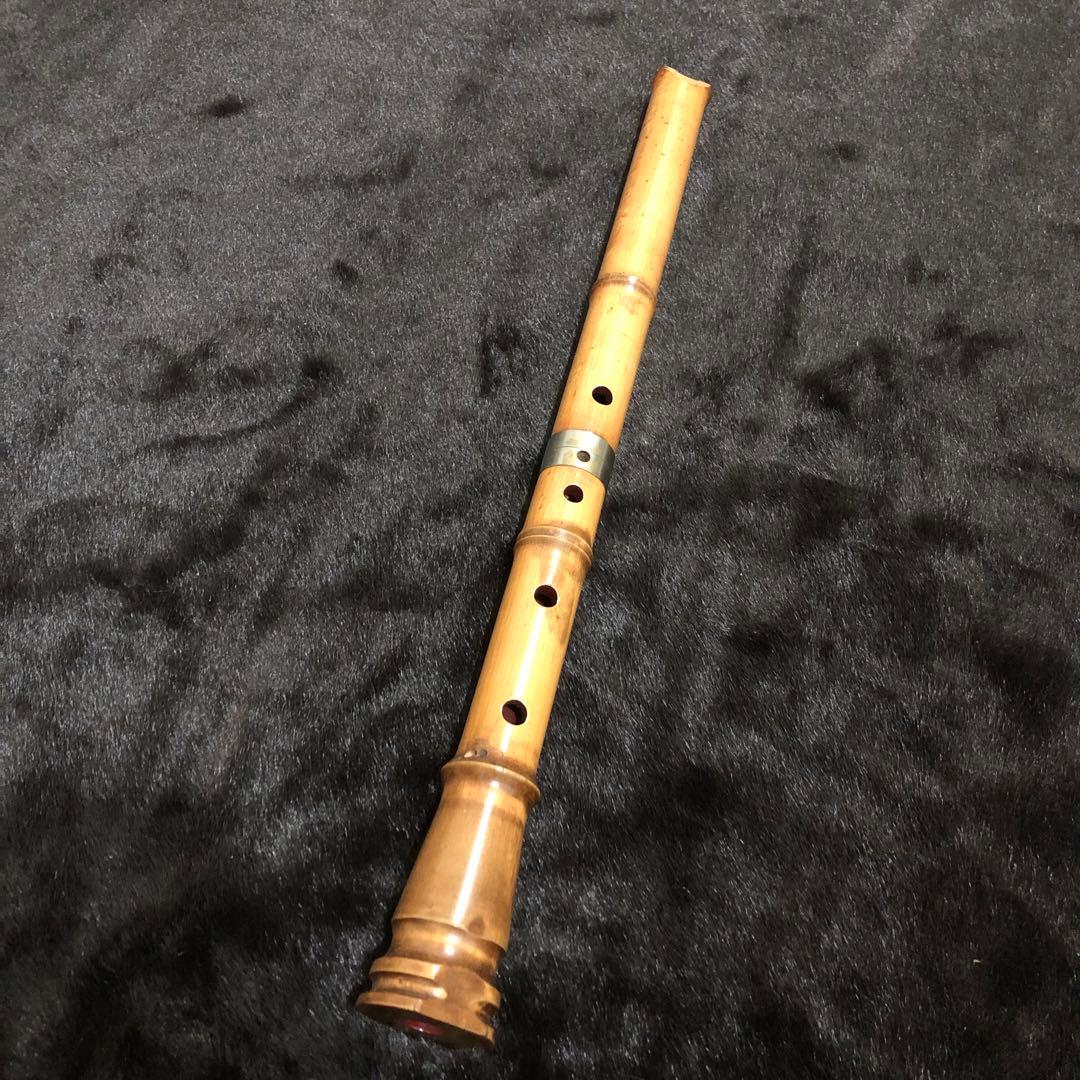 尺八　7孔　一尺九寸管　無銘　木管