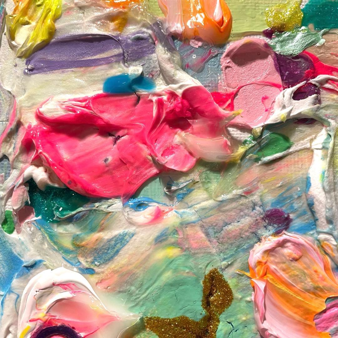 アクリル画 抽象画 テクスチャーアート インテリアアート 原画 - メルカリ