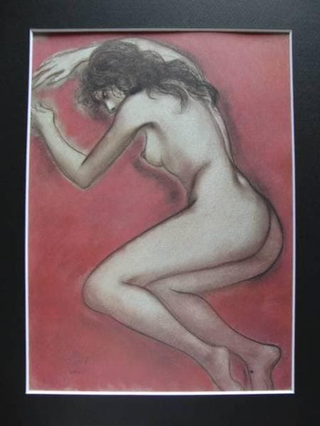 古沢岩美、デッサン 12、希少大判画集画、新品額装付、状態良好