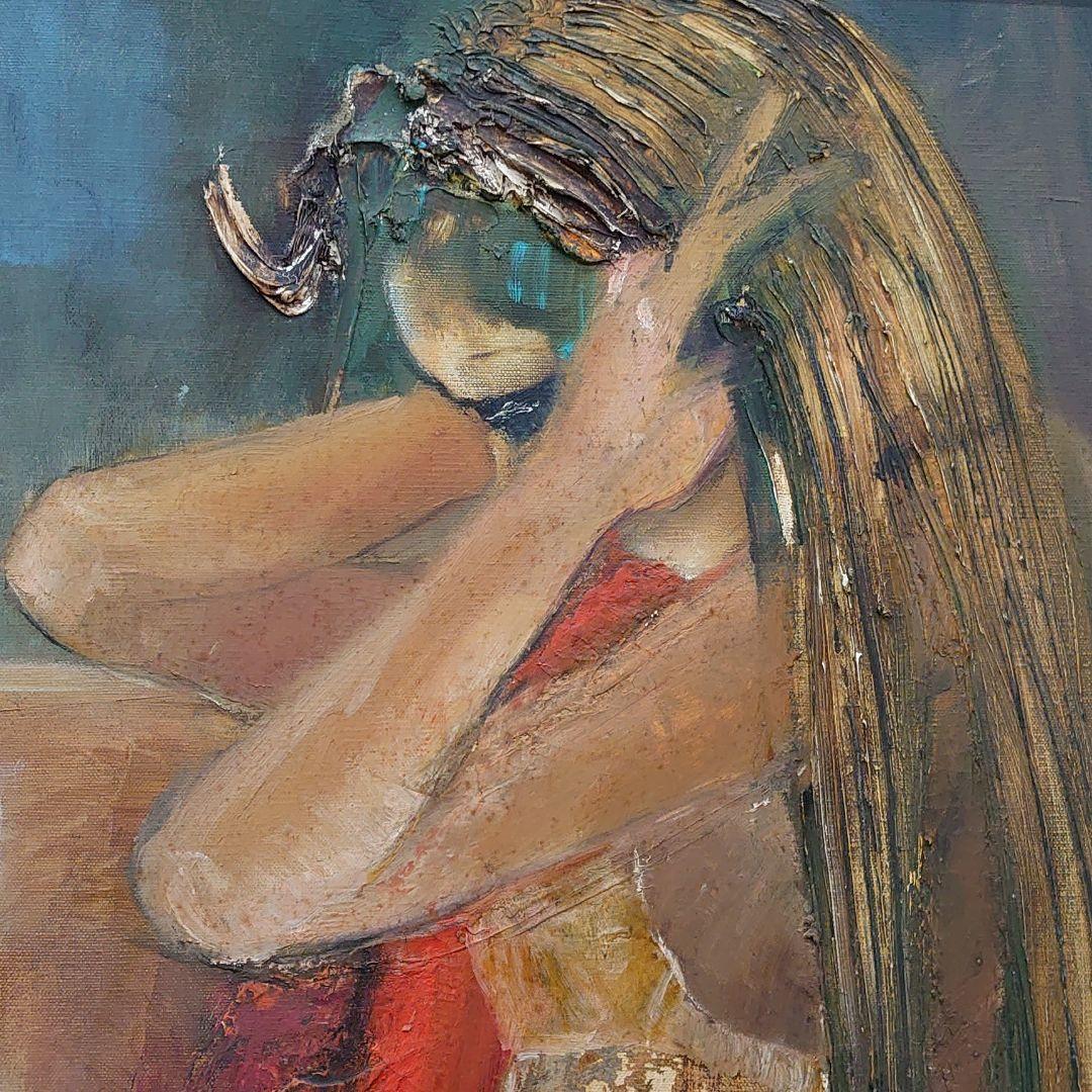 絵画 油絵 『装う』抽象画 二見純子作 100号 匿名配送 - メルカリ