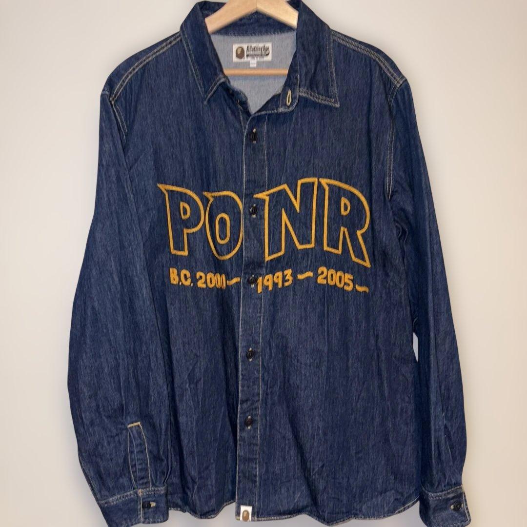 a bathing ape BAPE デニムシャツ　XXL