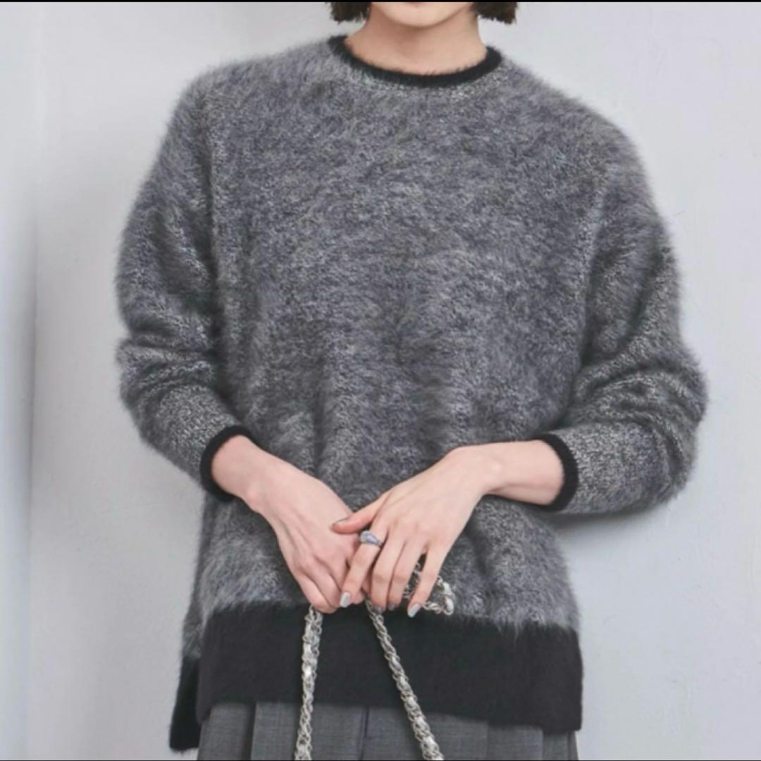 専用美品★ユナイテッドアローズ　フォックス カシミヤ クルーネックニット グレー UNITED ARROWS（ユナイテッドアローズ）の「フォックス カシミヤ