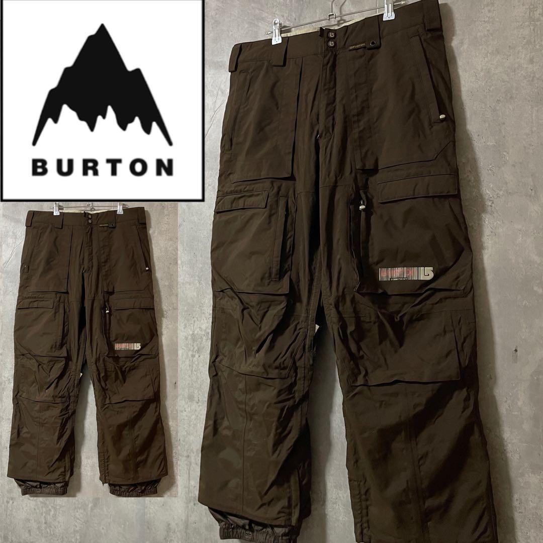 burtonバートンスキーパンツスノーボードウェアズボン下茶色ブラウンロゴ希少