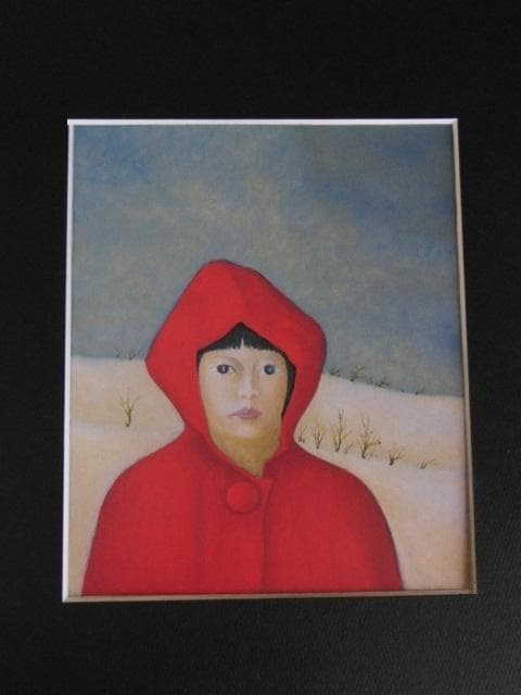 岡田肇彦、【さんぽ（未完）】、希少な額装用画集より、新品額装付、状態良好