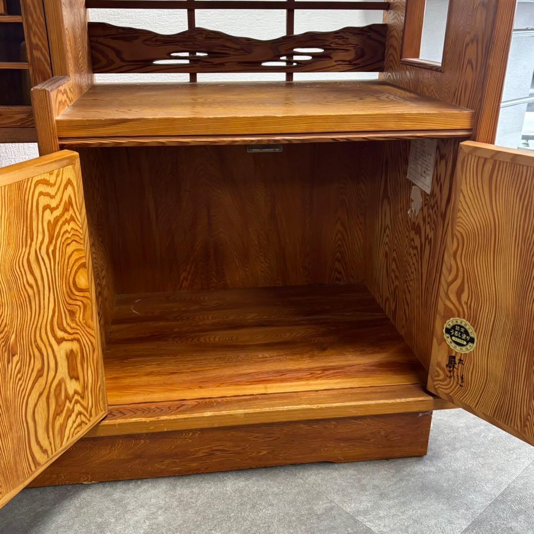 鹿児島 屋久杉 うるし塗 茶棚 幅90cm 飾り棚 食器棚 C190 - メルカリ