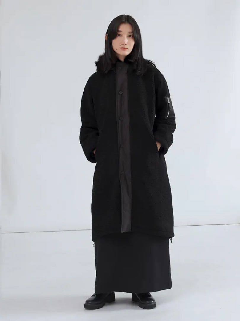 LASUD ファーボアコート ブラック 未使用品 サイズ9号 定価34000円