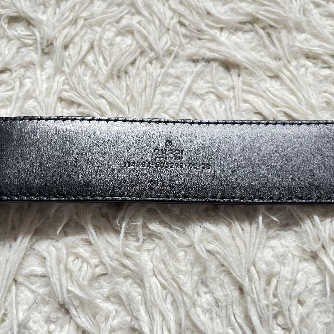 美品 GUCCI シマ GGバックル レザー ベルト 95/38 114984 - メルカリ