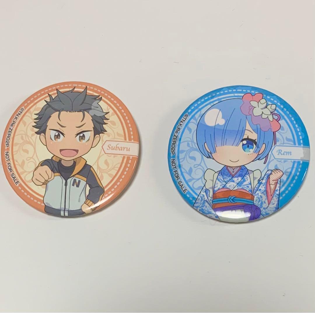 Re:ゼロから始める異世界生活 リゼロ スバル レム 缶バッジ ミニキャラ