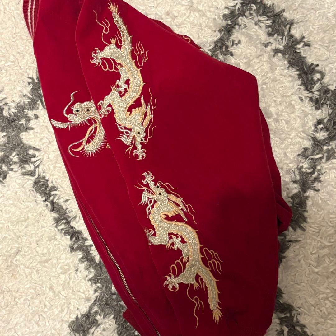 90s〜 ベロア 別珍 龍 刺繍 スカジャン LONDON F.B. - メルカリ