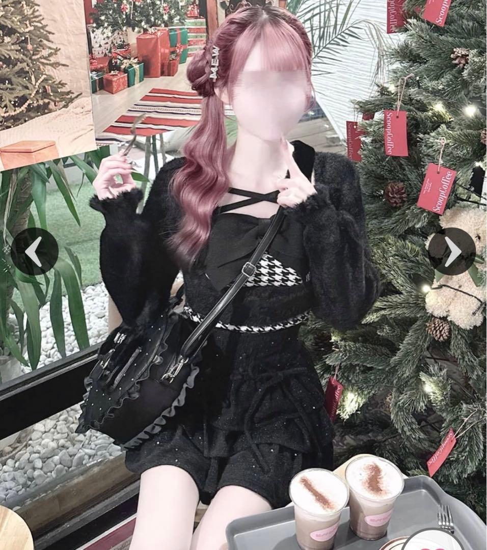 HONEY MEW ビッグリボンシャギーアンサンブルトップス ハニーミュウ