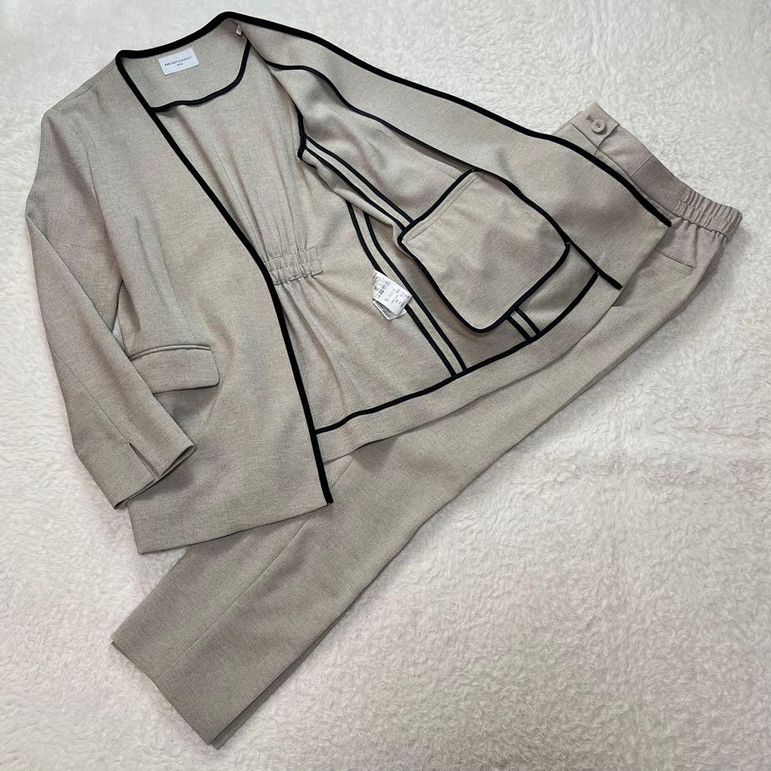 スーツカンパニー　セットアップ　スーツ　ジャケット　パンツ　ノーカラー