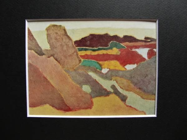 熊谷 守一、雲り日、希少・限定額装用画集画 風景