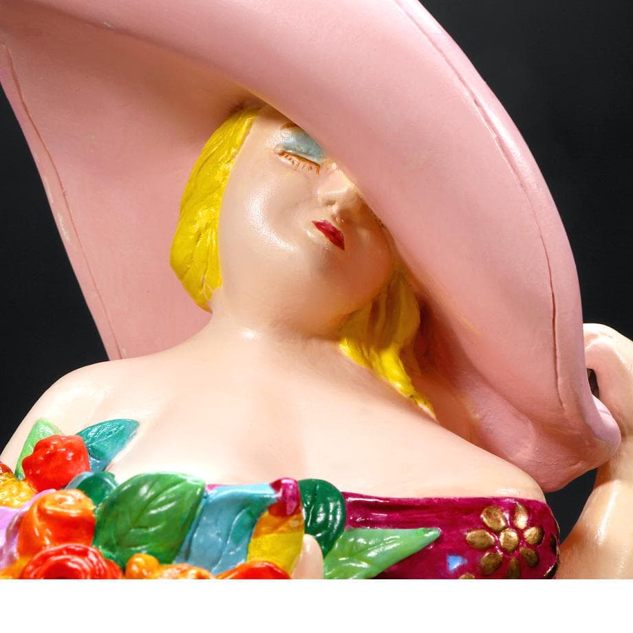 ☆超レア！ヒロ・ヤマガタ ブロンズ彫刻『春風』薔薇の花束とパリ