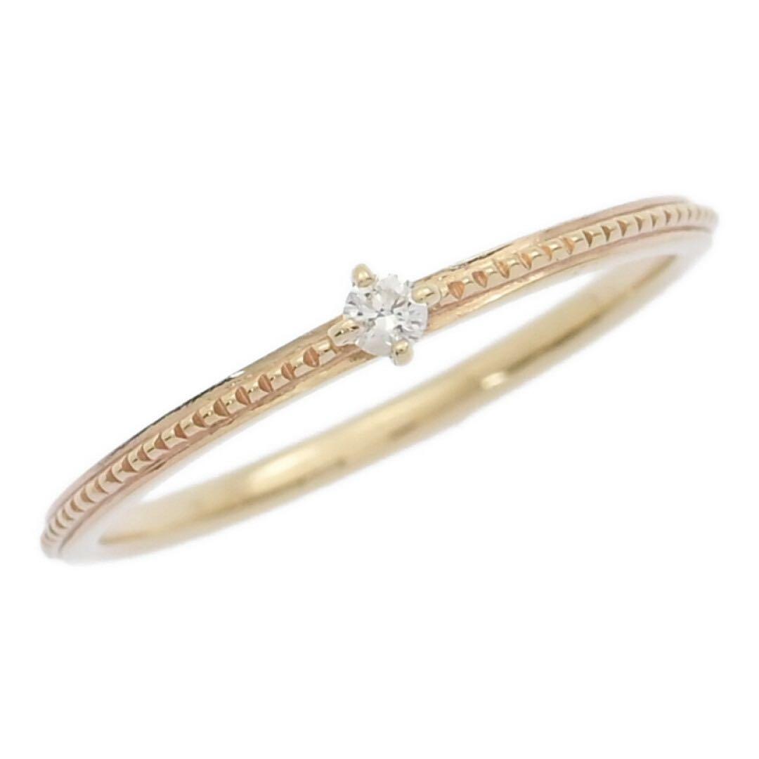 agete アガット K10 0.03ct ダイヤモンド リング 5号 ピンキー