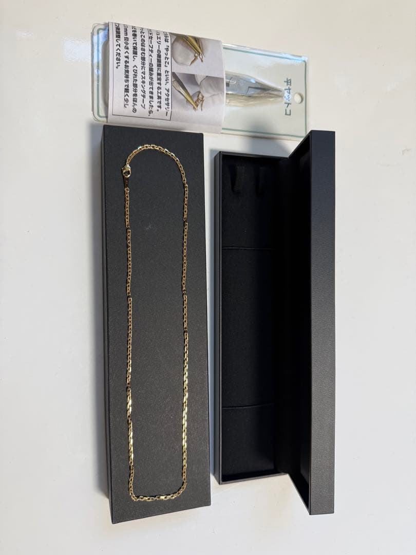 カット小豆ネックレス 11.5g k18 保証書付50cm 幅2.4mm