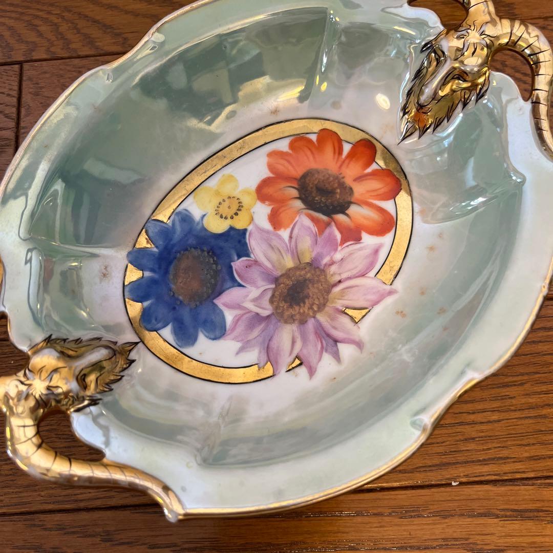 最終処超レアオールドノリタケ山羊持ち手フィギュア変形ボウルラスターM JAPAN