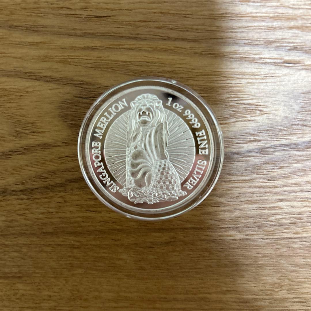 純銀　シンガポール　マーライオン