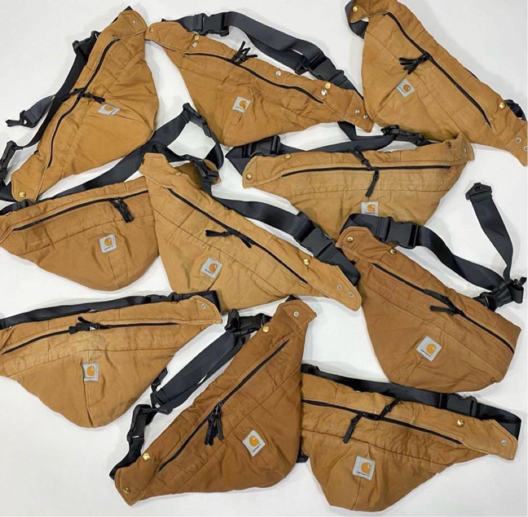 US アス三軒茶屋 カーハート Carharttリメイク ウエストバッグ 革タグ