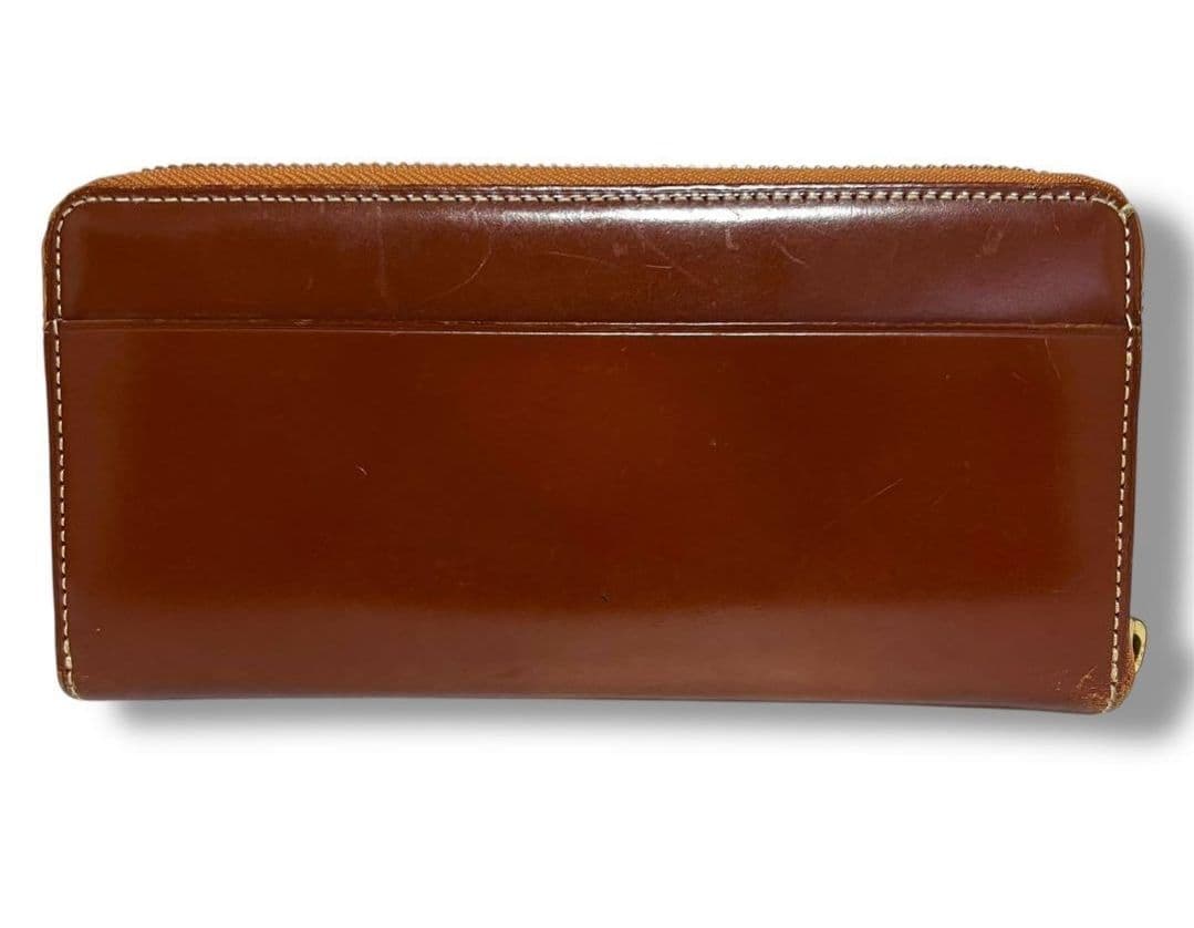 GANZO 長財布 ブライドルレザー ブラウン ラウンドファスナー - メルカリ