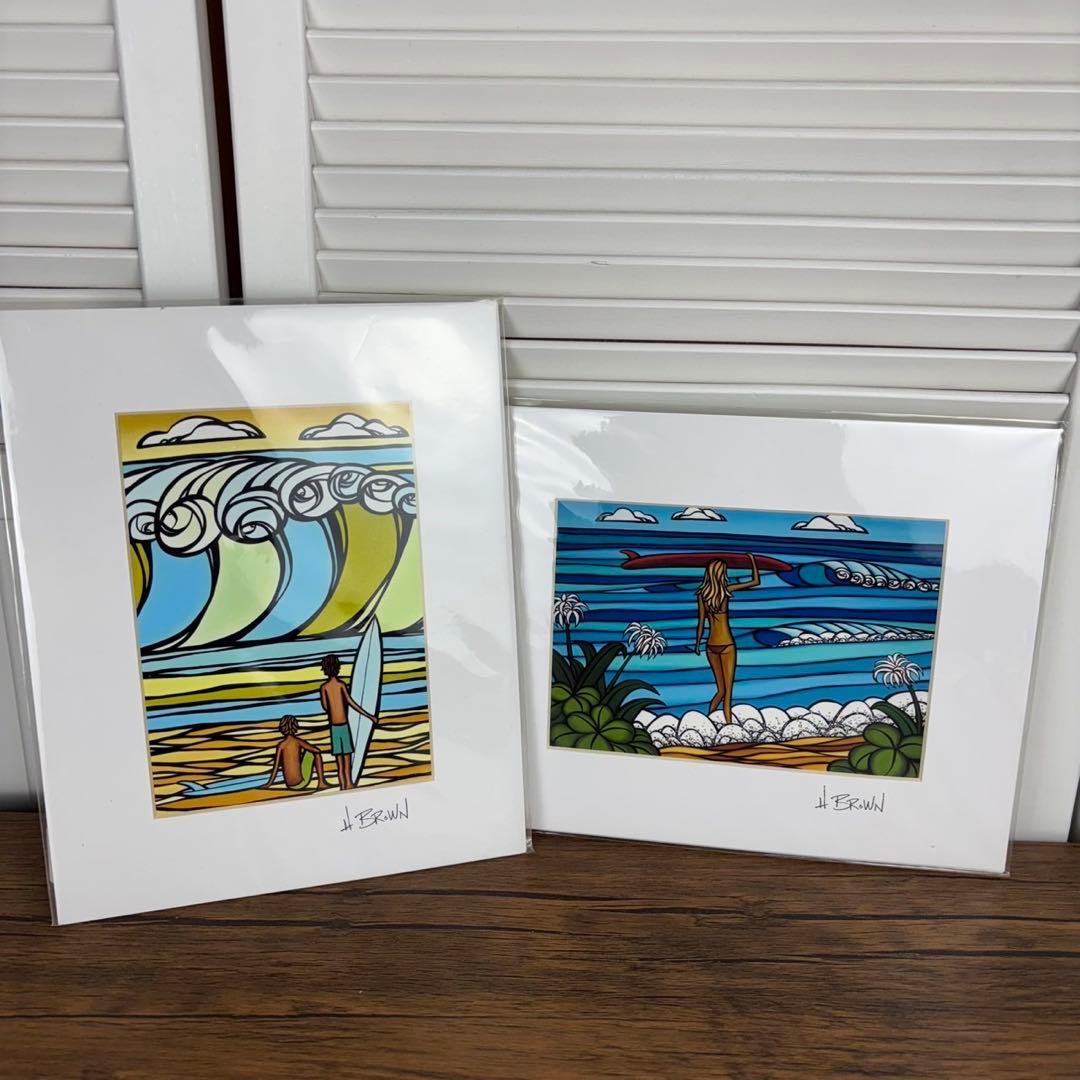 こ*つ様 【未開封】Heather Brown サーフィンアート　絵画　絵　ハワ ヘザーブラウン アートプリント 絵画 HEATHER BROWN Anuenue HB9002P