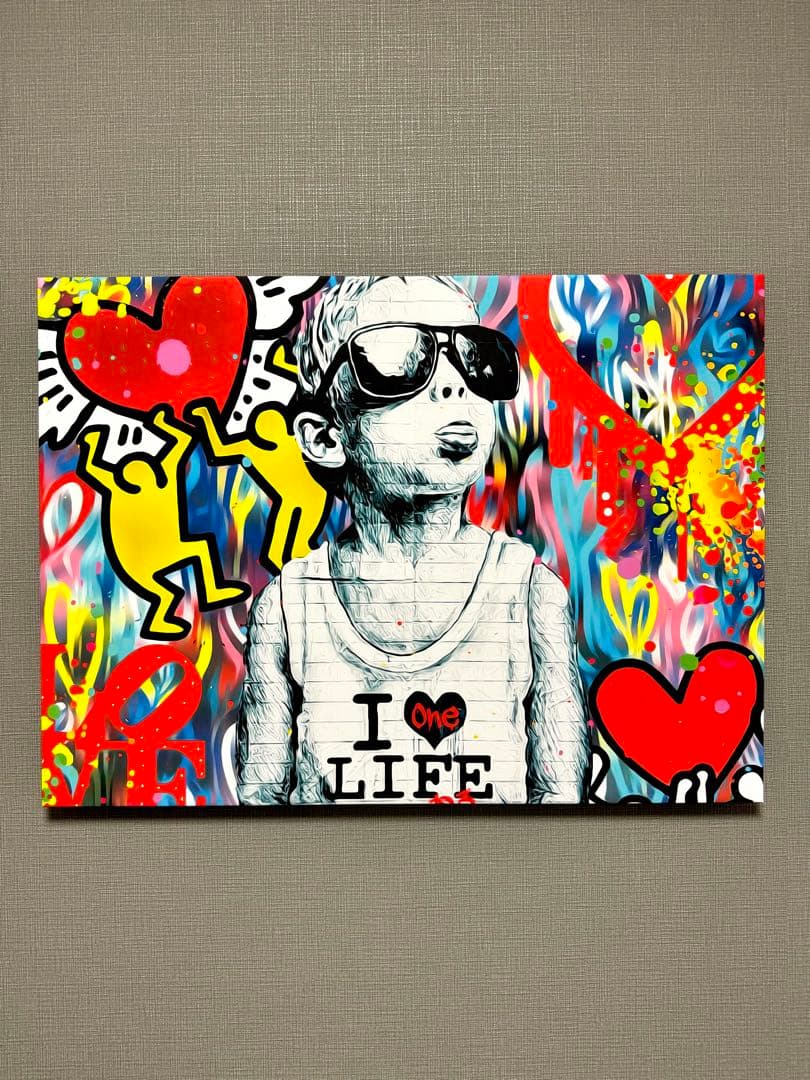 No.197木枠付きキャンバスアート　バスキア　BANKSY アートポスター No 86 木枠付きキャンバスアート ブランドアートポスター バンクシー