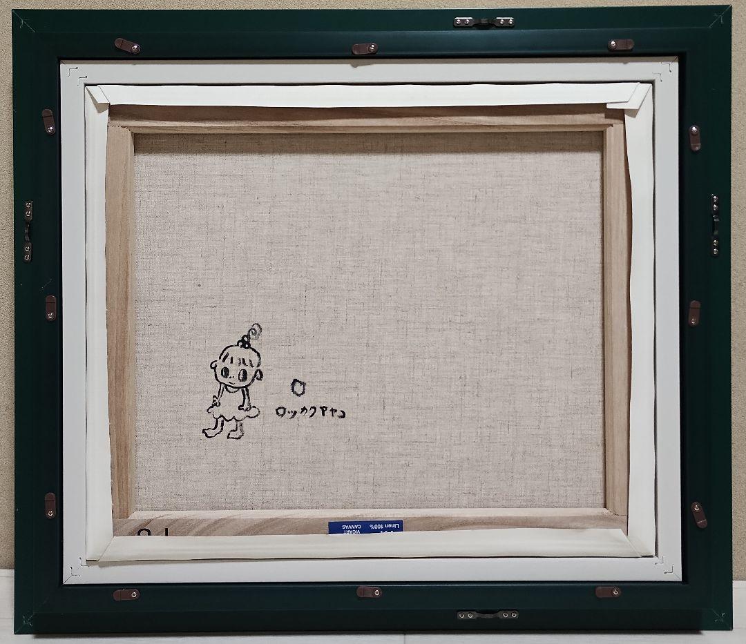 F8号］ロッカクアヤコ 肉筆保証/手描き/表裏サイン有/アクリル/絵画