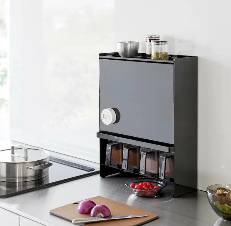 【定価11000円】隠せる調味料ラック タワー 山崎実業 tower ブラック