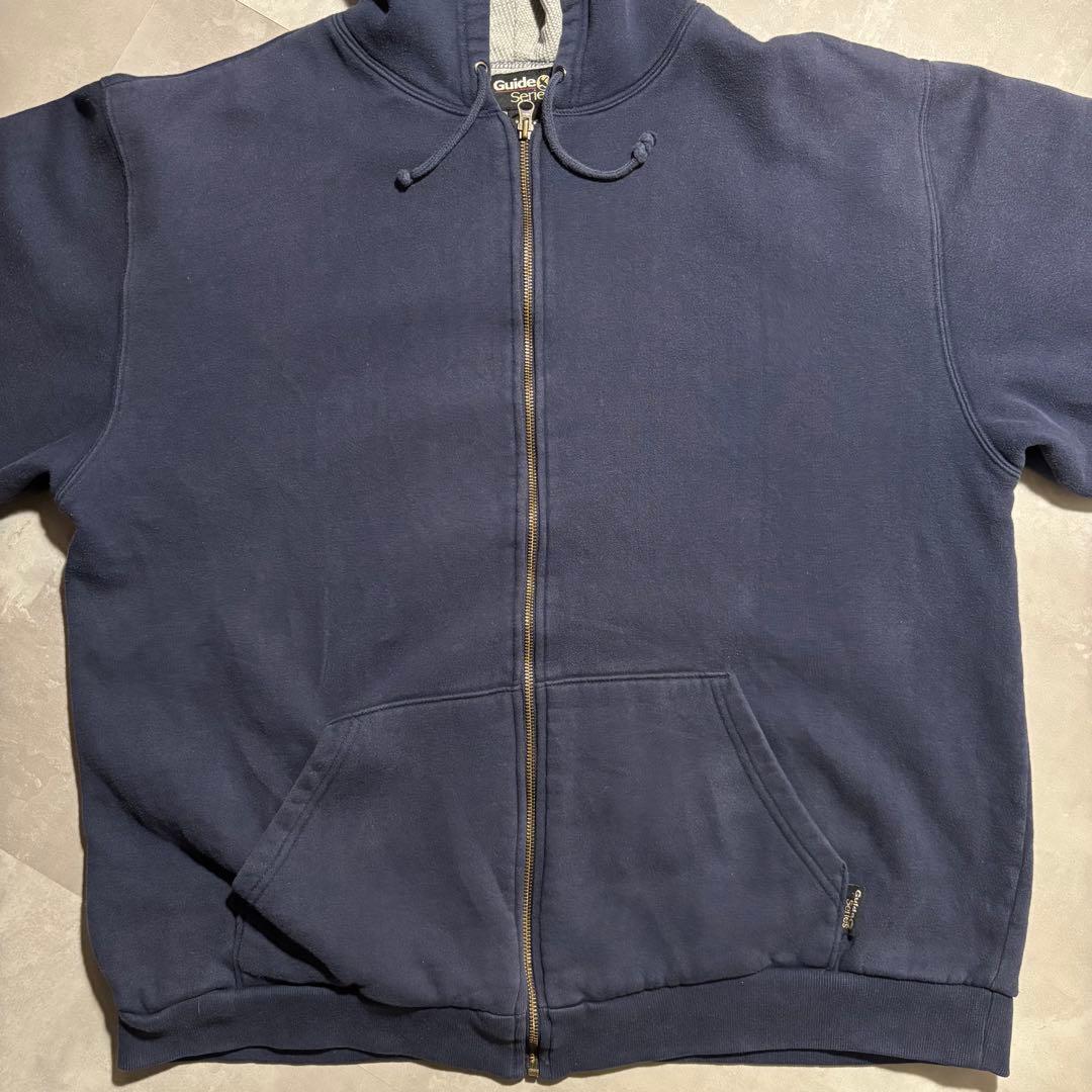 90s - vintage パーカー ダブルフェイス 裏サーマル フェード 紺色