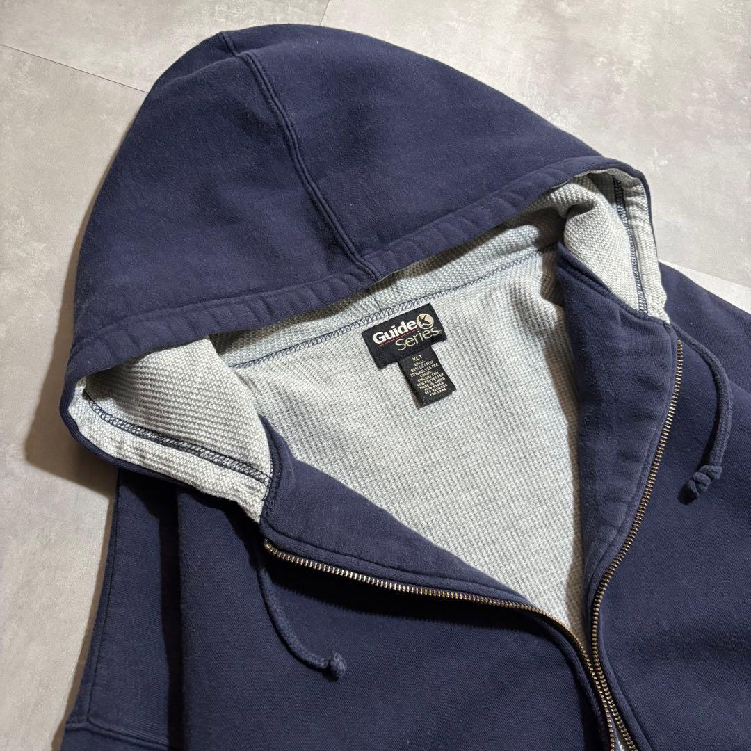 90s - vintage パーカー ダブルフェイス 裏サーマル フェード 紺色