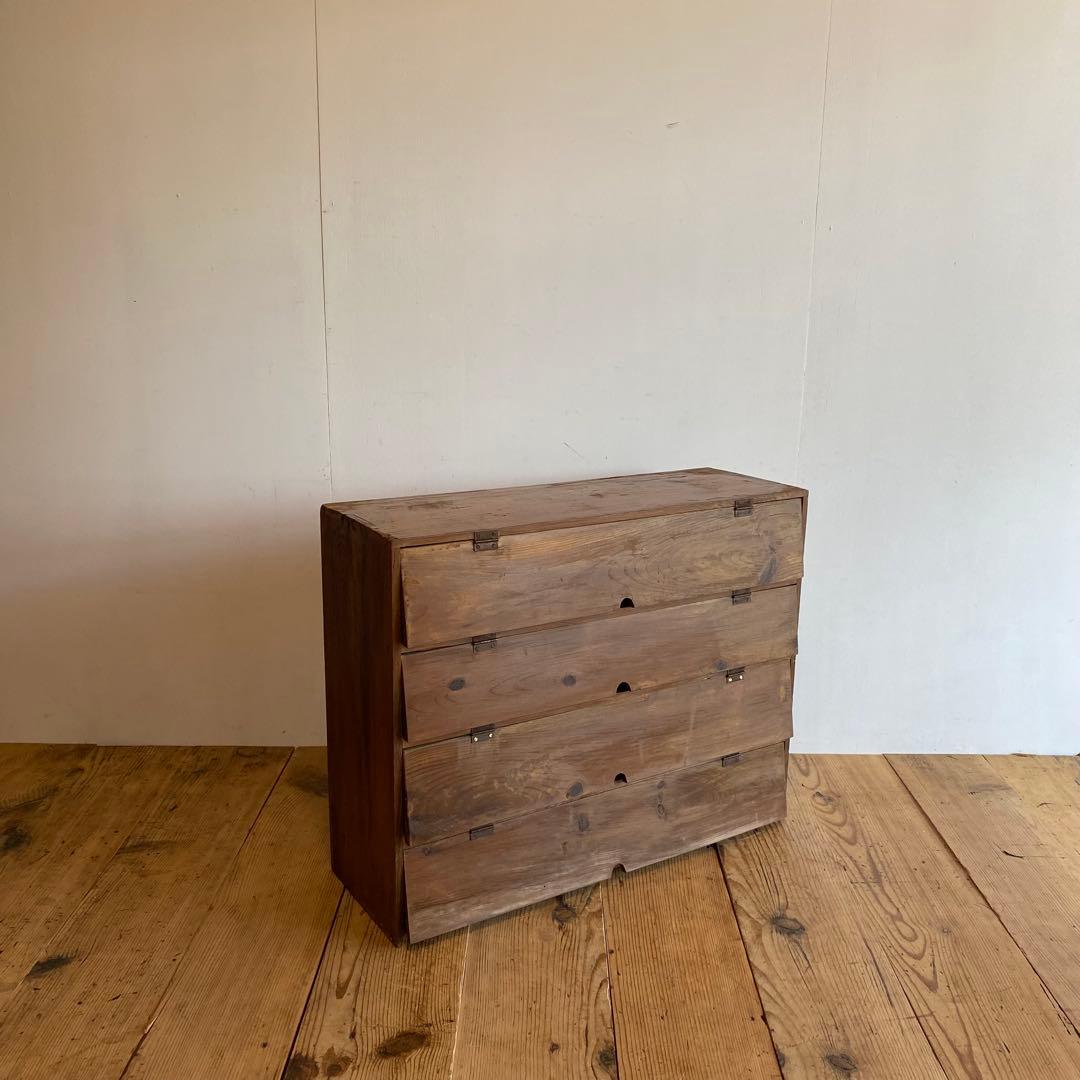 アンティーク パタパタ棚 無垢材 チェスト 古道具 y119