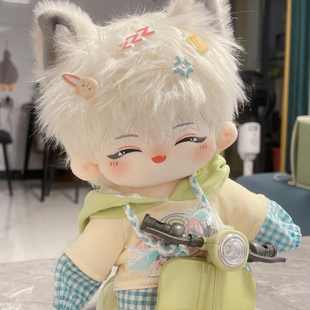 20cm着せ替えぬいぐるみ にこにこ♪糸目きつね 白髪 オリジナル - メルカリ