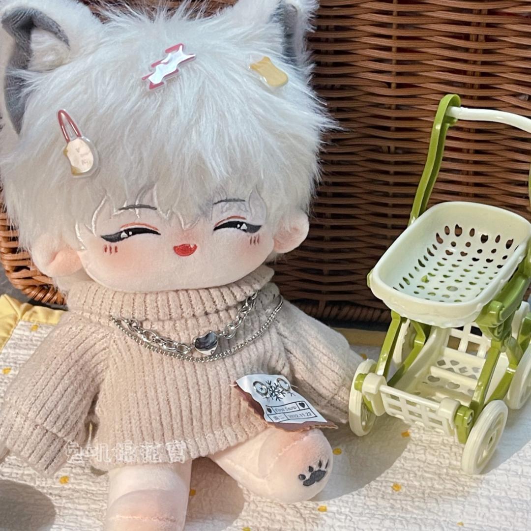 20cm着せ替えぬいぐるみ にこにこ♪糸目きつね 白髪 オリジナル - メルカリ