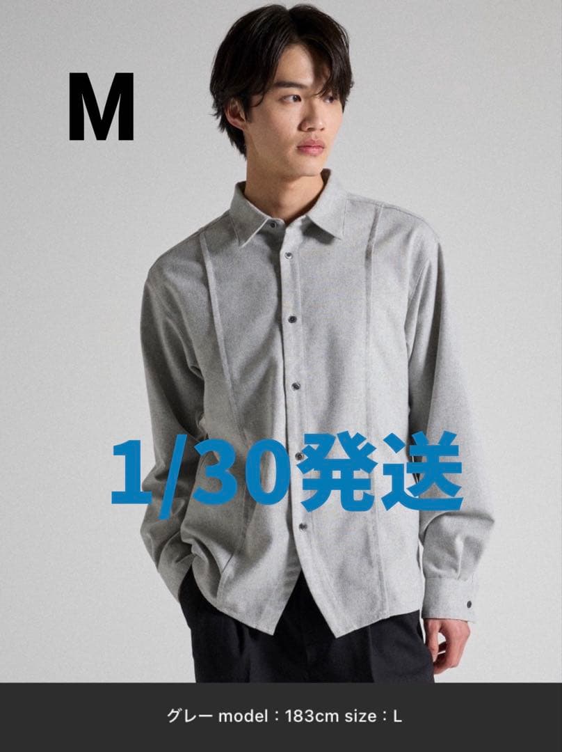 parts lab. ベーシックブラッシュドポリエステルレギュラーカラーシャツ