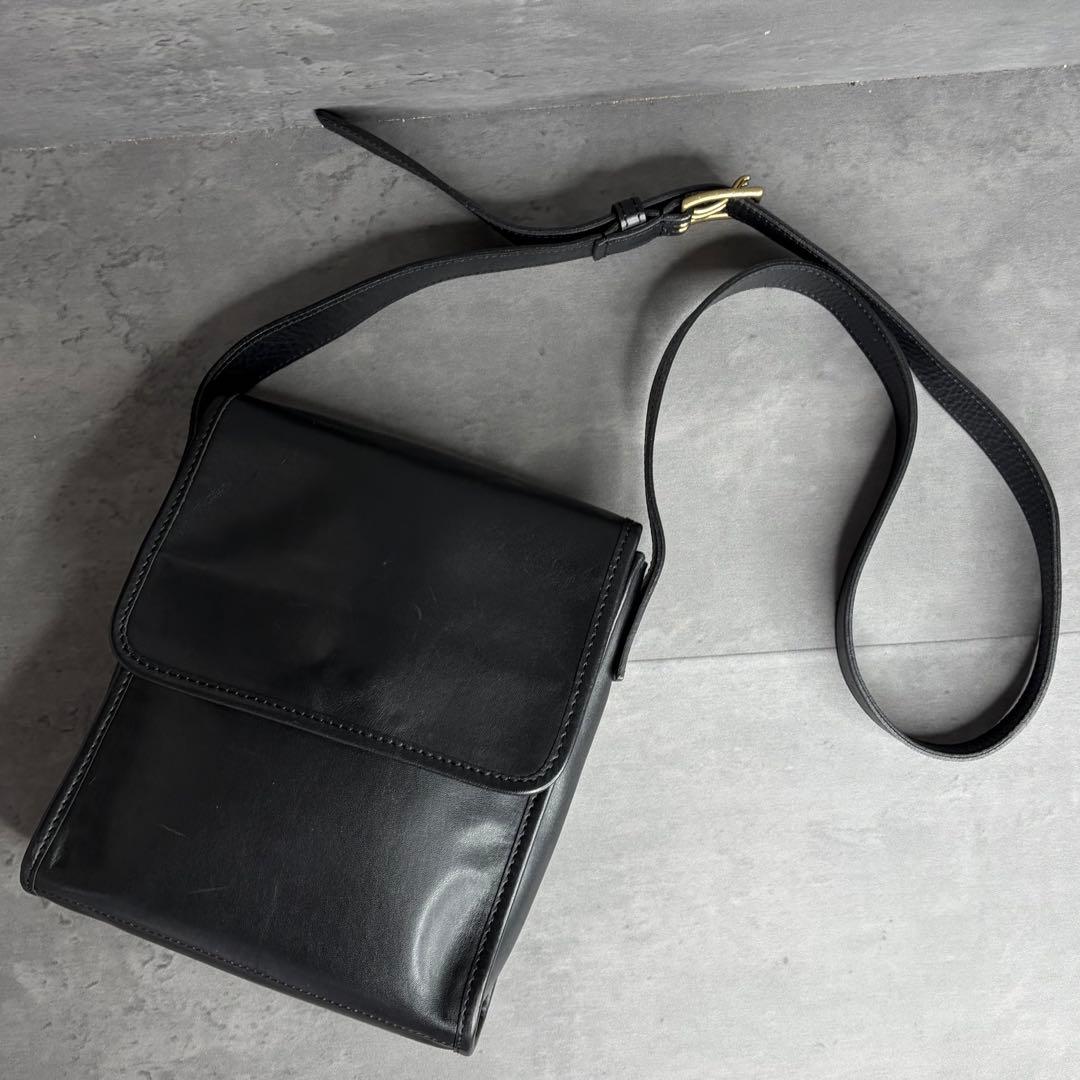 美品】ソメスサドル 本革 フラップ ショルダーバッグ メッセンジャー