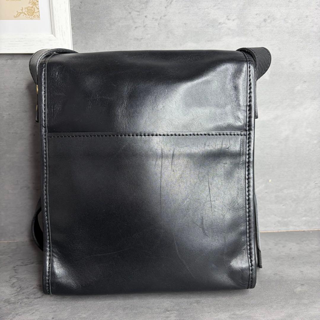美品】ソメスサドル 本革 フラップ ショルダーバッグ メッセンジャー