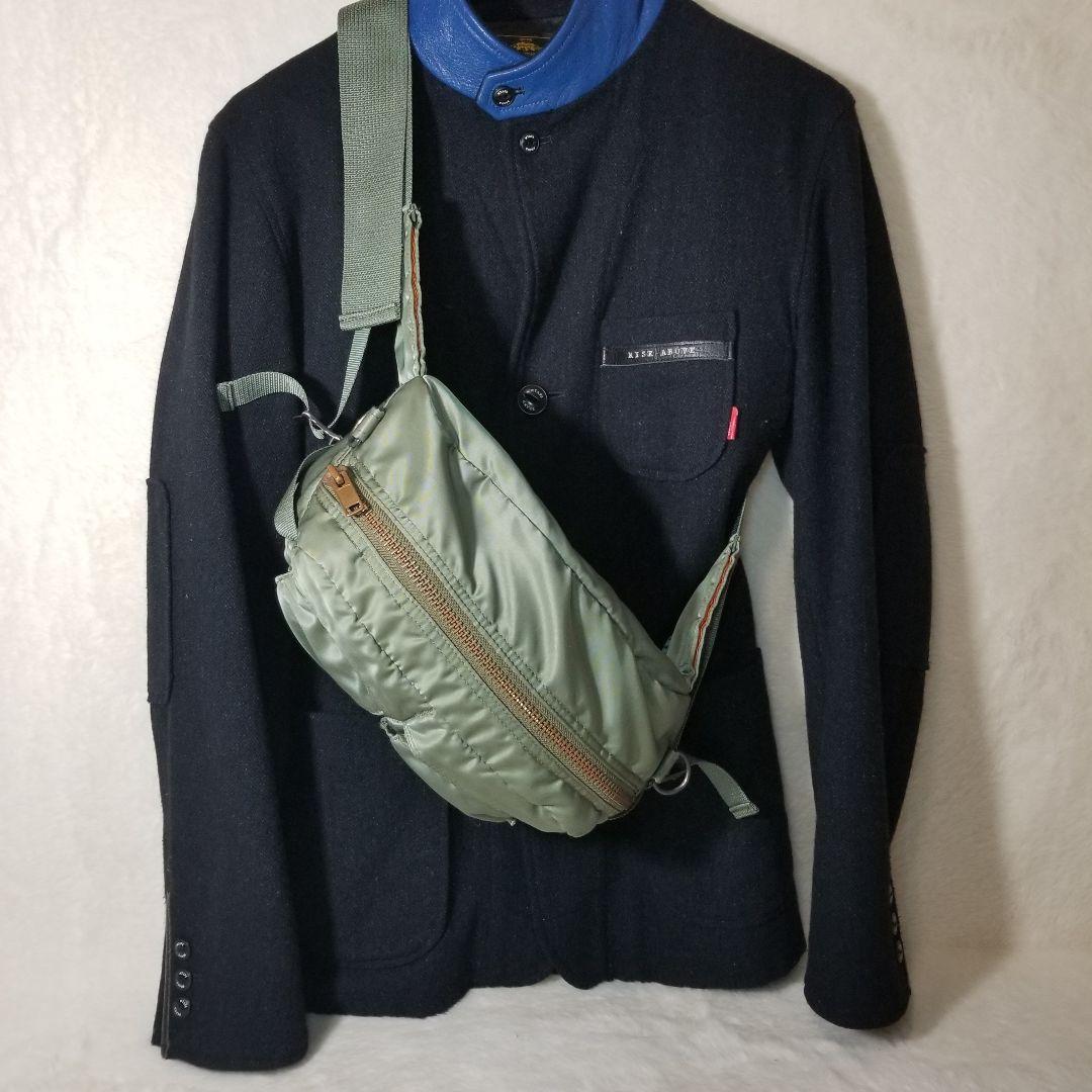 希少 未使用級 廃盤カラー PORTER TANKER ウエストバッグ カーキ
