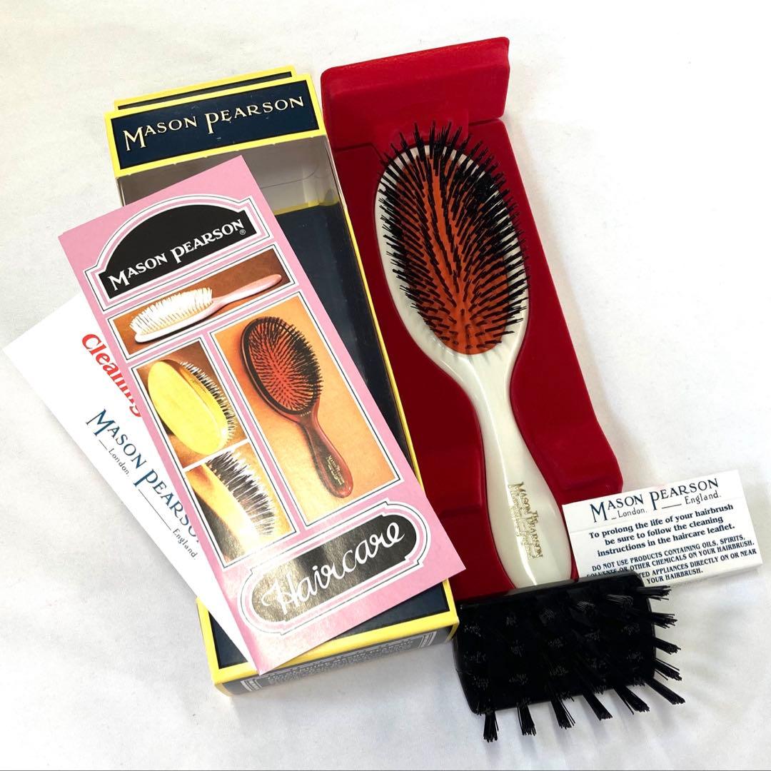 未使用 メイソンピアソン ハンディブリッスル ヘアブラシ アイボリー 猪毛