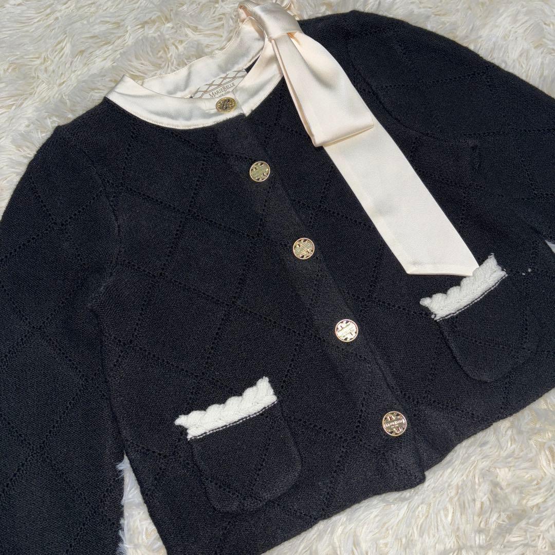 美品　Rirandture MARIEBELLE リボン　ニットジャケット