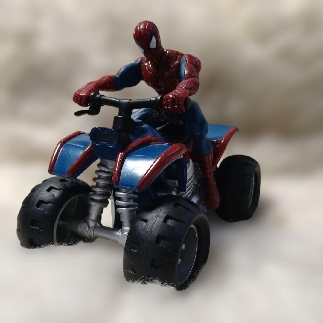 ✰レア、スパイダーマン ATV フィギュア電池式走行、前のライト点灯します。