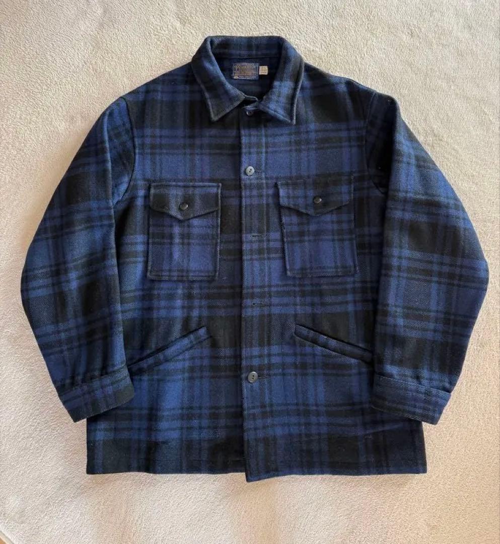 1970年代　ペンドルトン　ネイビーチェック柄　ウールジャケット