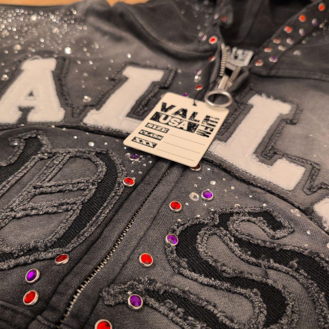 VALE FOREVER CLASSICO ZIP UP ストーン刺繍 XL 黒 - メルカリ