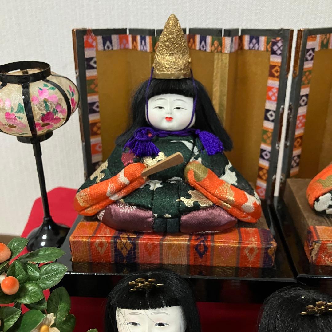 木目込み 雛人形 十五人段飾り 昭和レトロ 訳あり ひな飾り木目込み